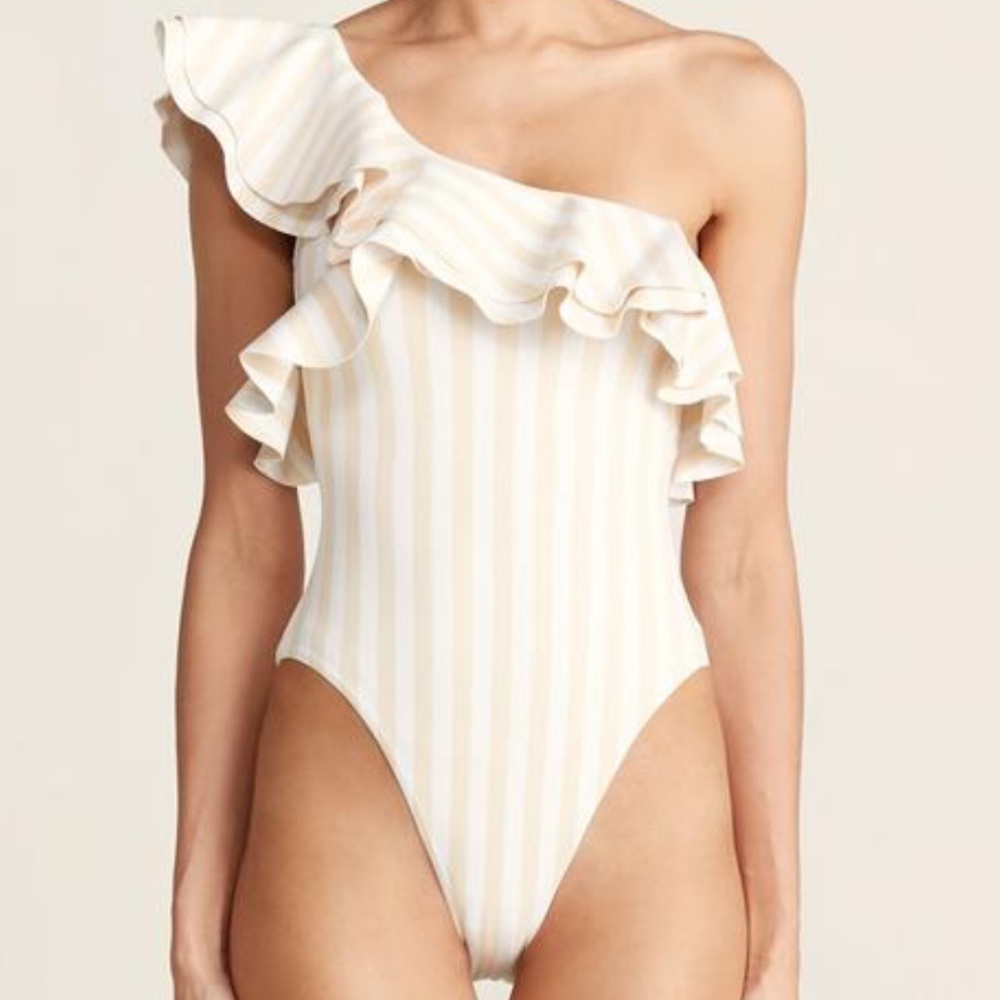 We Wore What Stella One Shoulder Ruffled Swimsuit